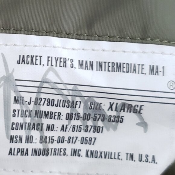 (Pre-owned) Alpha Industries MA-1 Bomber Flight Jacket (Reversible) (XL) - Picture 9 of 10